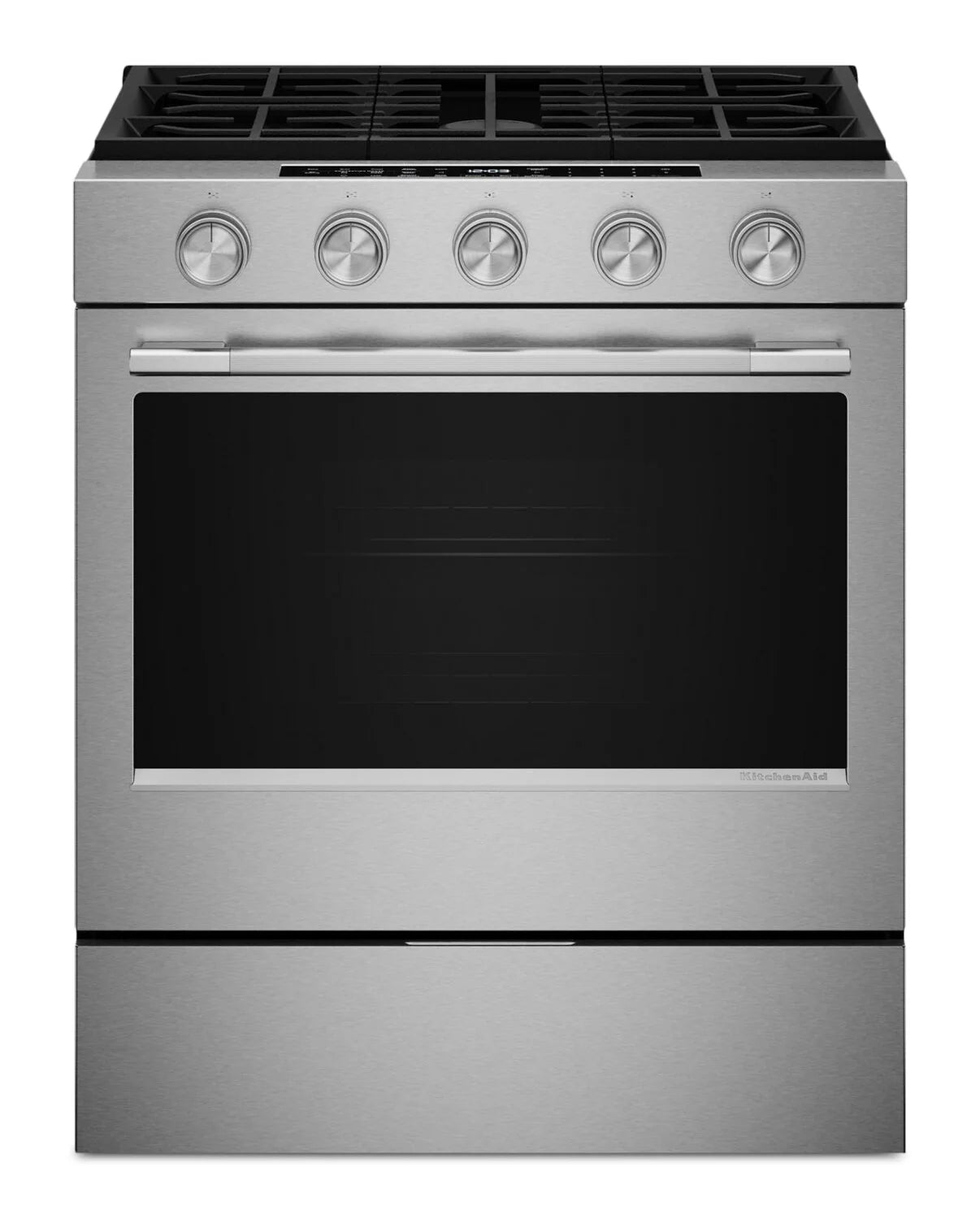 Cuisinière KitchenAid 30" 5 pi³ Gaz Minerai Noir Intelligent