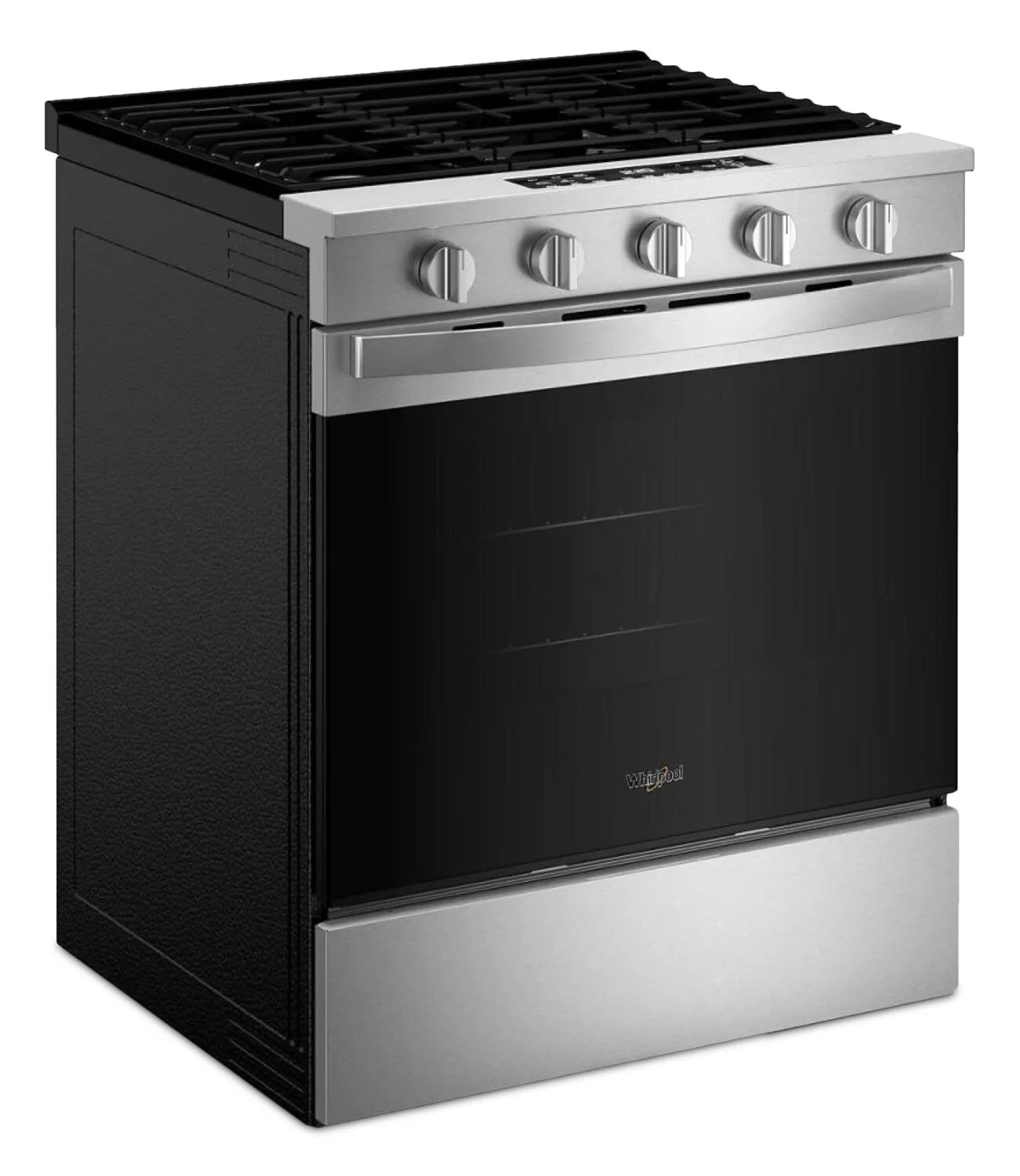 Cuisinière Whirlpool 30" 5 pi³ Gaz Air Fry Intelligente Inox Noir WSGS5030SV