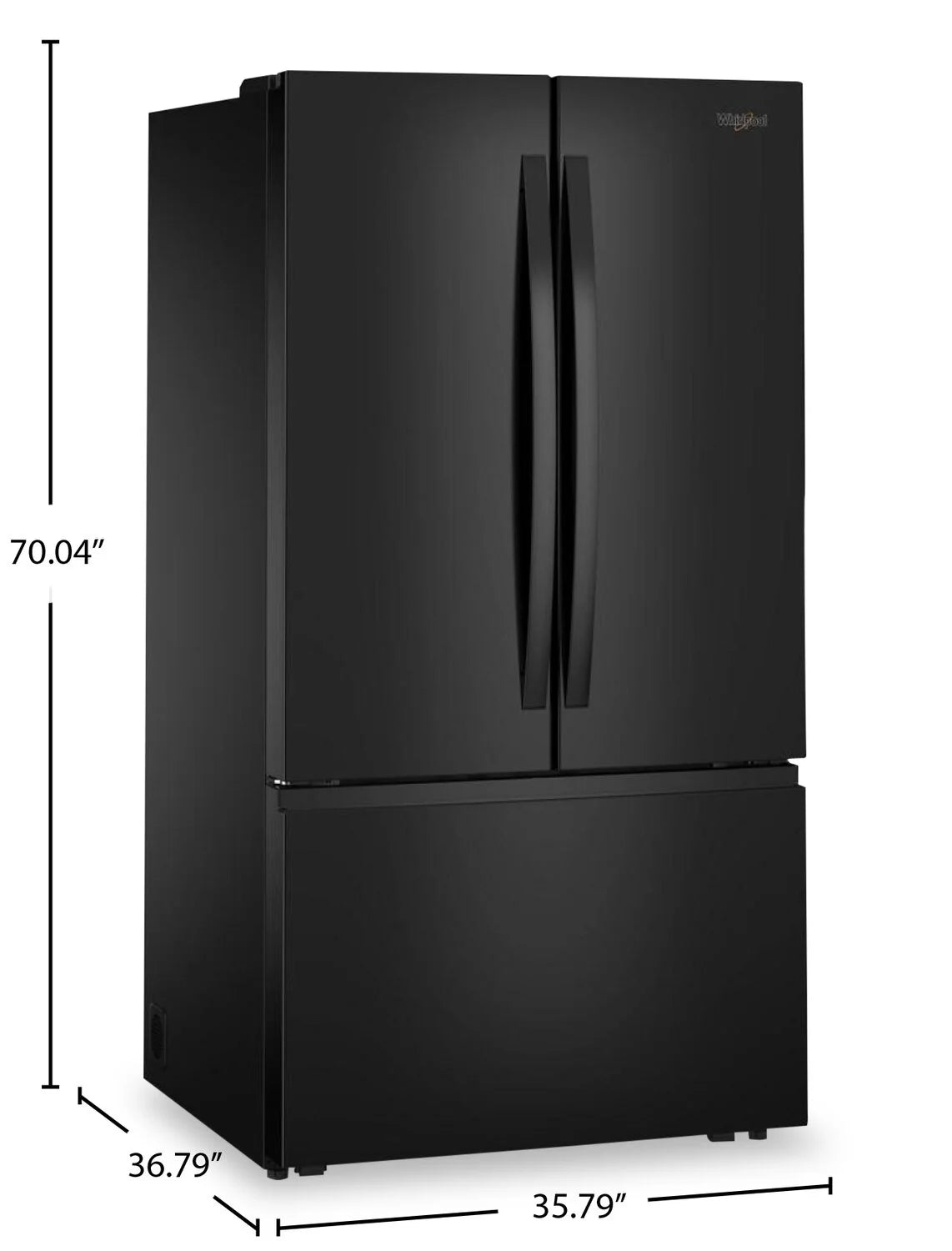 Réfrigérateur Whirlpool 31 pi³ Portes Françaises 36" Blanc