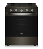 Cuisinière à gaz intelligente Whirlpool 30 po, 5 pi³, cuisson à air, acier inoxydable noir