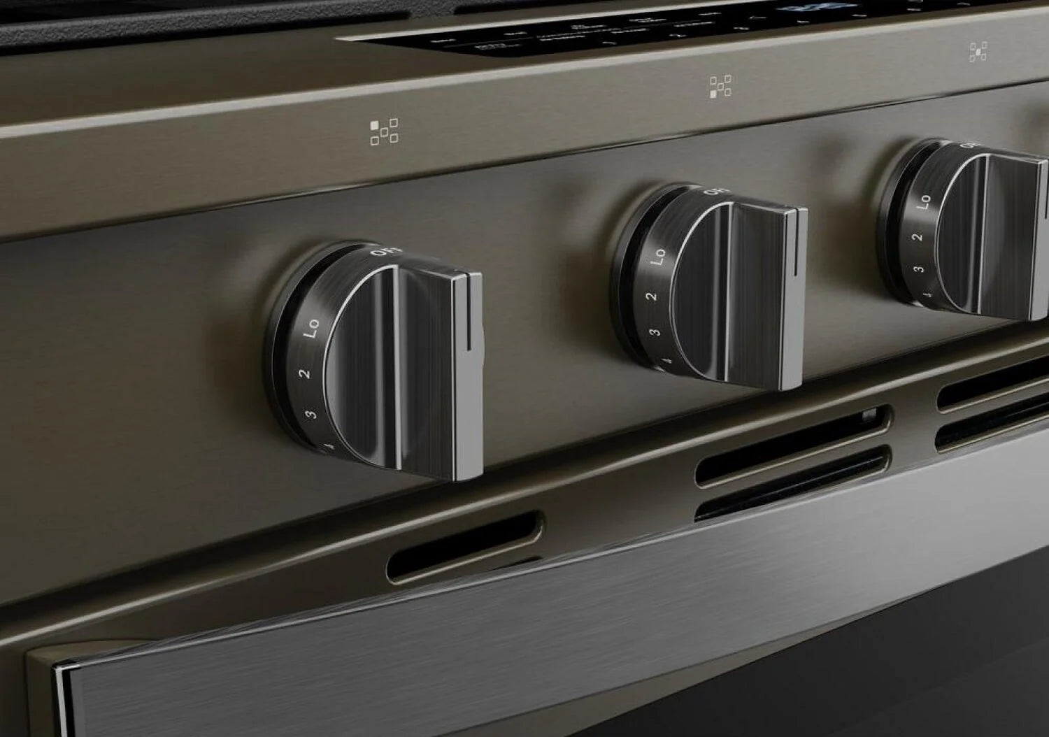 Cuisinière à gaz intelligente Whirlpool 30 po, 5 pi³, cuisson à air, acier inoxydable noir