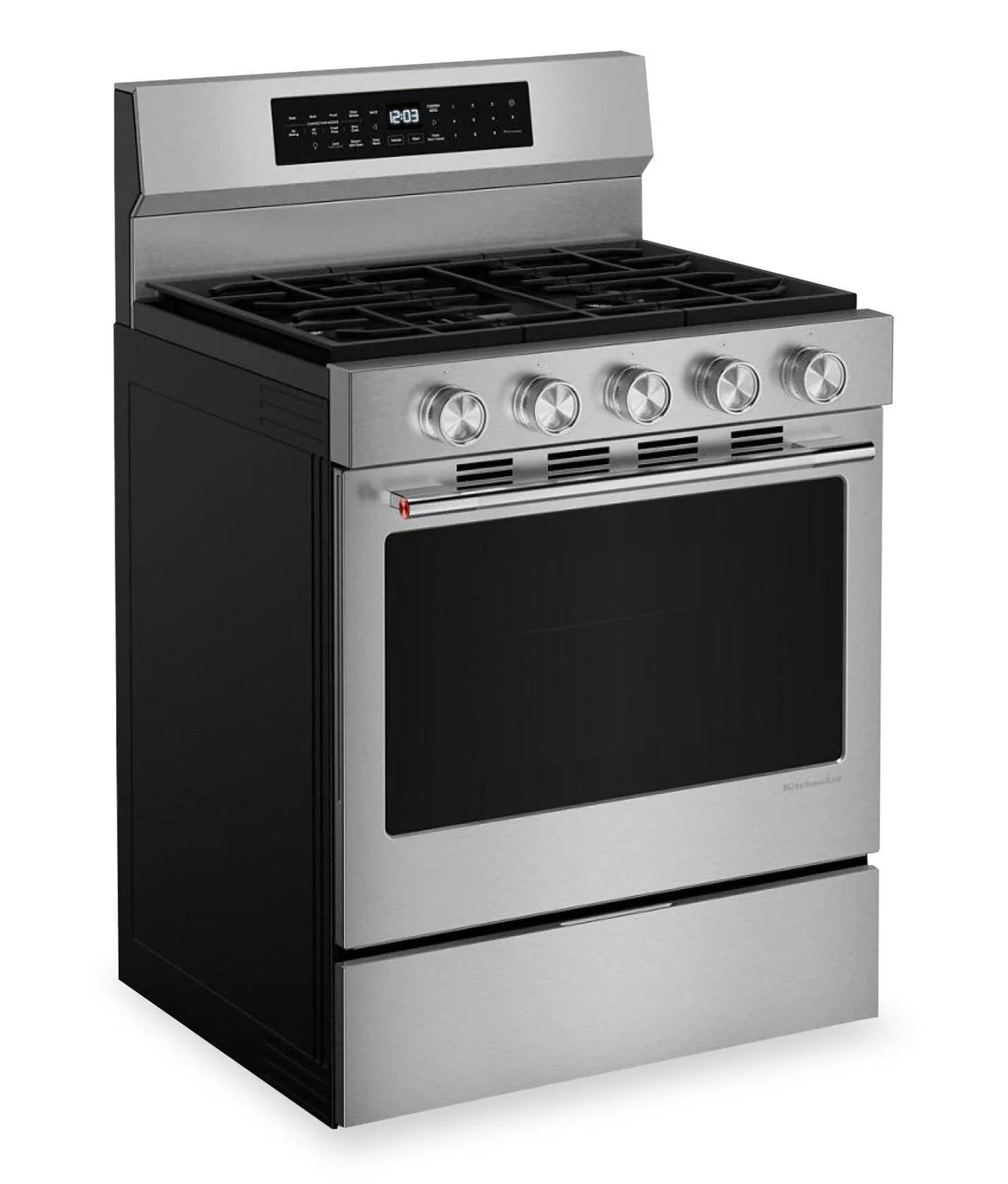 Cuisinière KitchenAid Gaz 5 pi³ Inox Anti-Trace KFGS530SPS