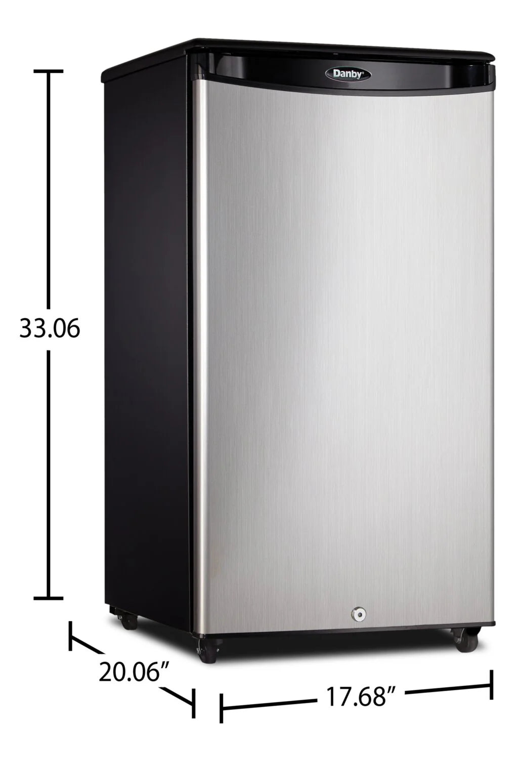 Réfrigérateur Compact d'Extérieur Danby 18" 3,3 pi³ Acier Inoxydable et Noir DAR033A1BSLDBO