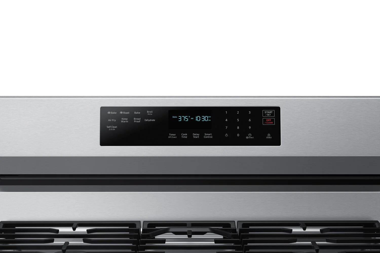 Cuisinière Samsung 30" 6 pi³ Gaz Conv. Véritable & Friture à Air Inox NX60A6711SS