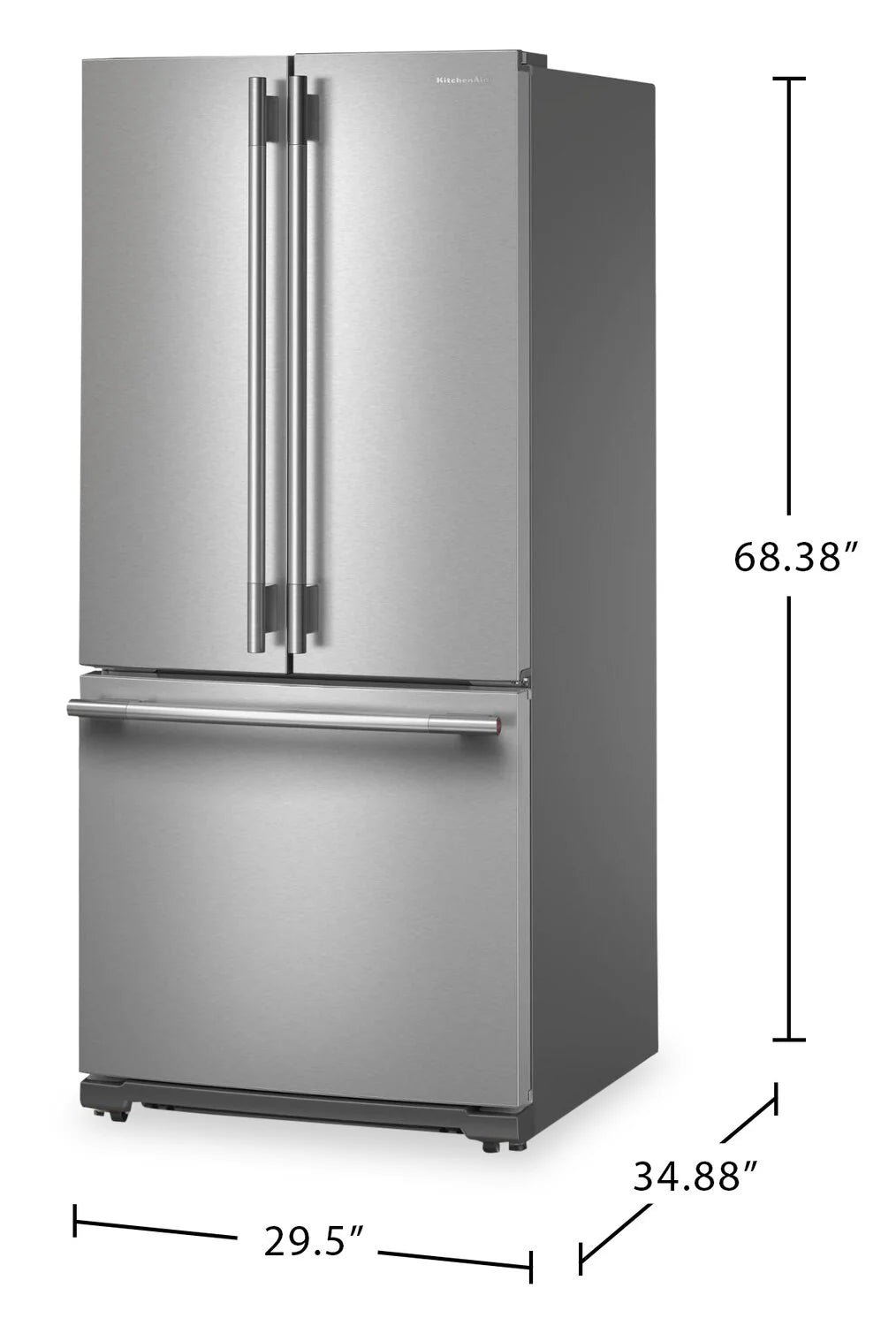 Réfrigérateur KitchenAid 30 po 20 pi³ à portes françaises en acier inoxydable PrintShield™ KRFF330SPS