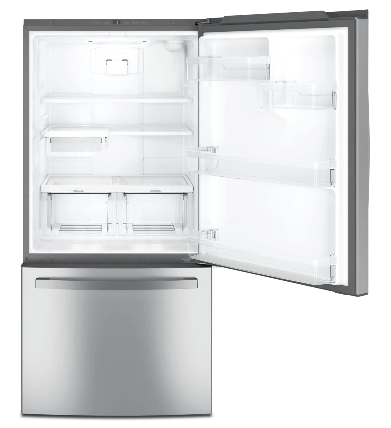 Réfrigérateur GE 24,9 pi³ Congélateur Bas 33" Inox sans Trace