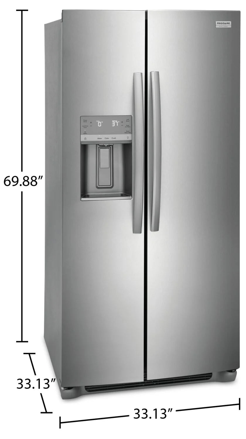 Réfrigérateur Frigidaire Gallery 33" 22,3 pi³ Side-by-Side Inox Smudge-Proof GRSS2352AF