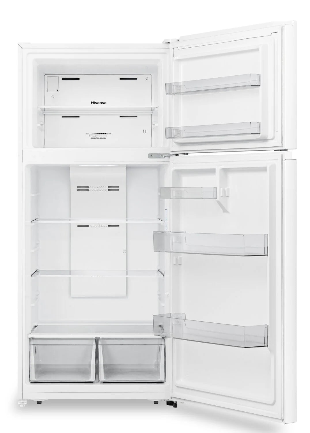 Réfrigérateur Hisense 30" 18 pi³ à Congélateur Supérieur Blanc sans Givre RT18A2FWD