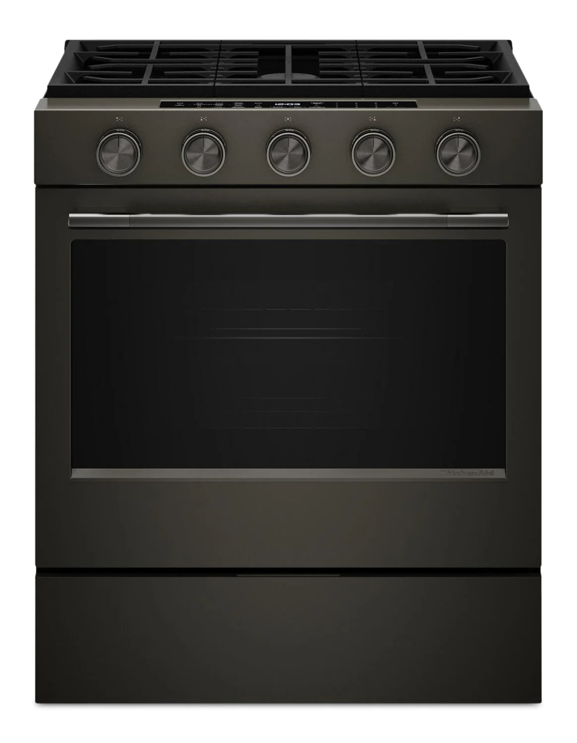 Cuisinière KitchenAid 30" 5 pi³ Gaz Minerai Noir Intelligent