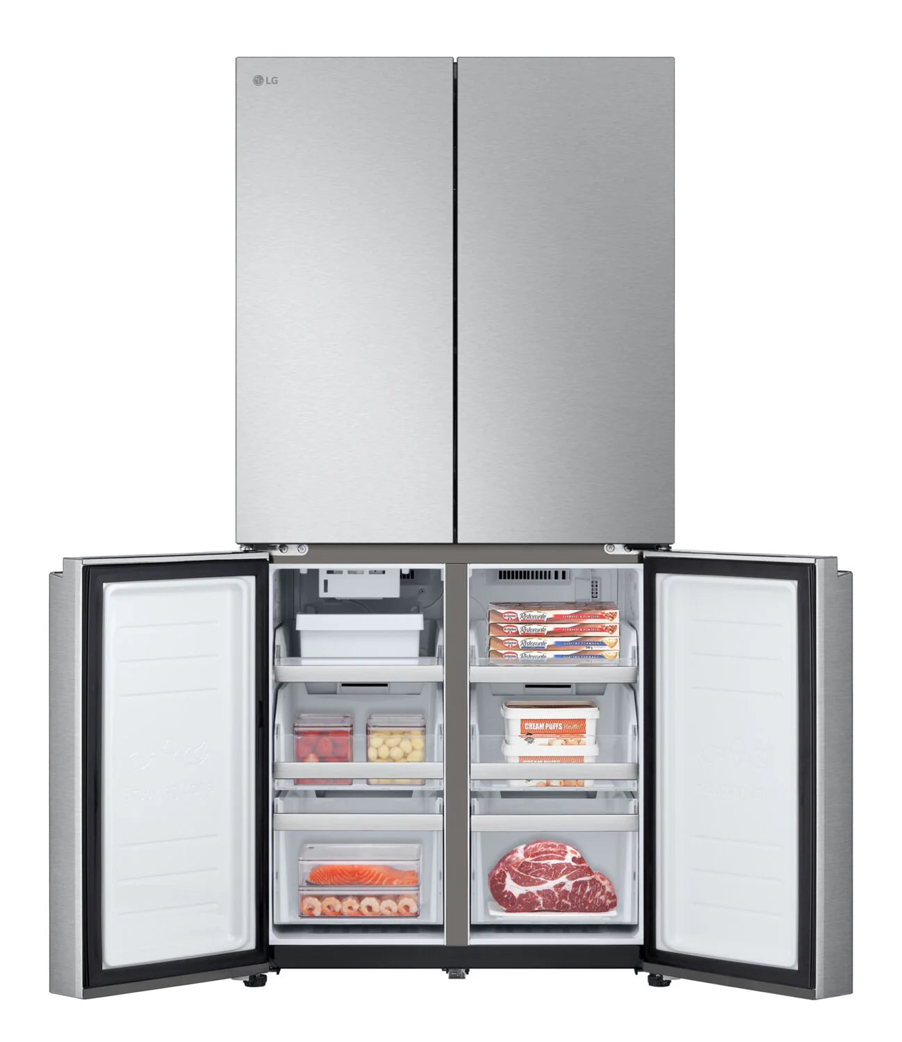 LG 19 cu. ft. 33-inch Counter Depth 4-Door French Door Refrigerator in Stainless Steel