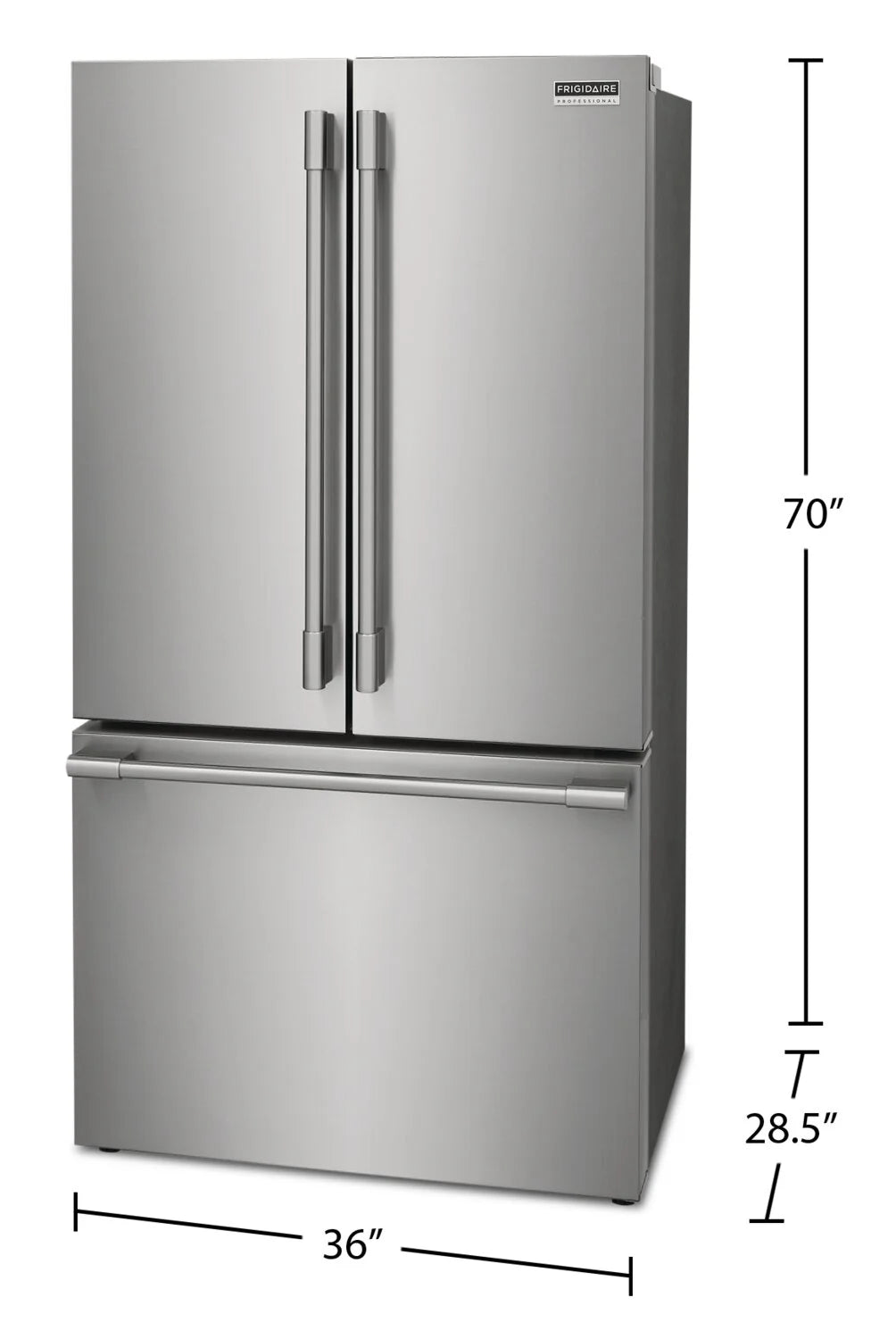 Réfrigérateur Frigidaire Professional 23 pi³ portes françaises 36" acier inoxydable