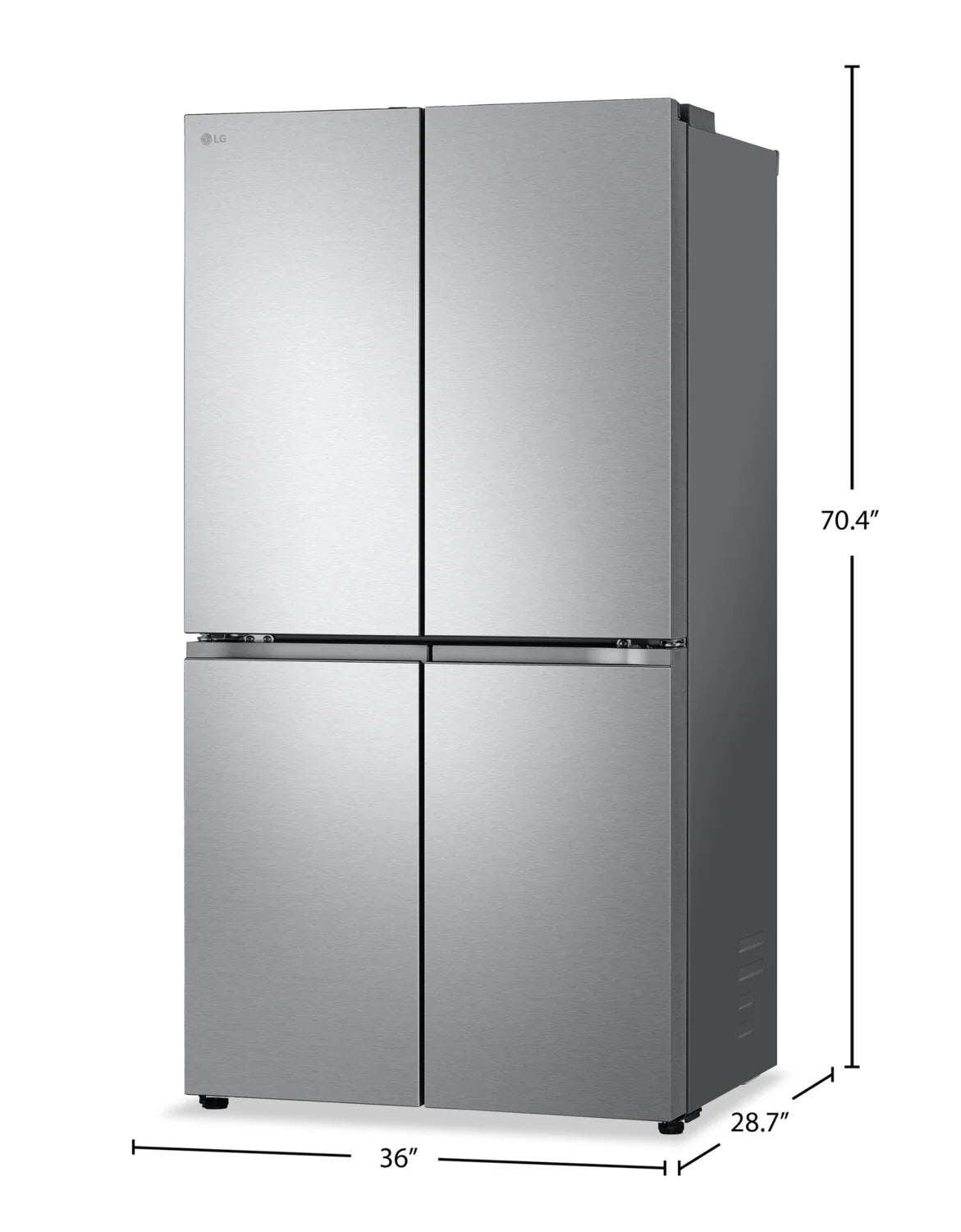 LG 24 cu. ft. 4-Door French Door Counter-Depth Refrigerator in Stainless Steel
