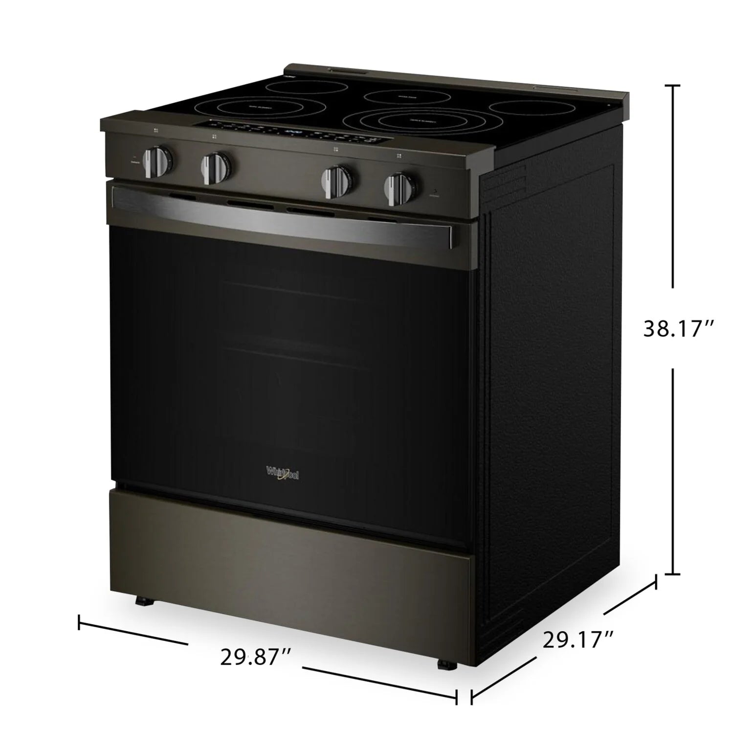 Cuisinière Whirlpool 5,3 pi³ Air Fry Inox Noir YWSES7530RV