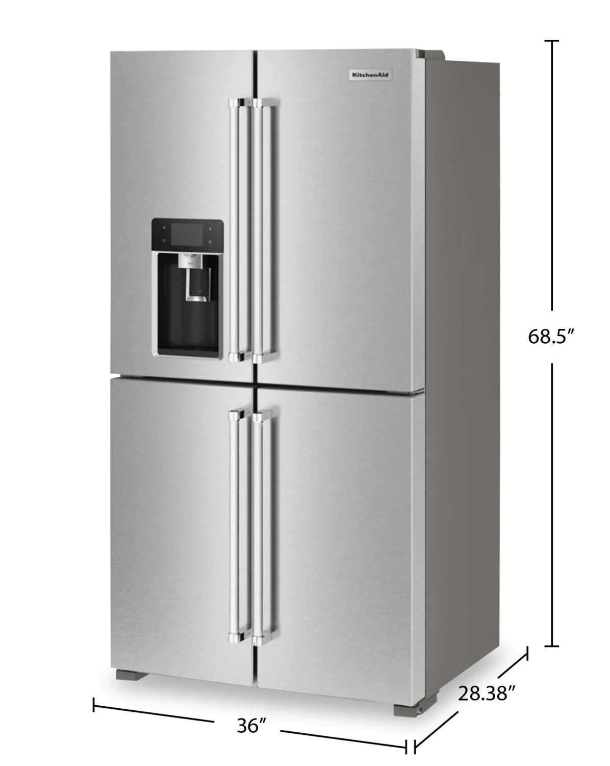 KitchenAid KRQC736RPS | Réfrigérateur 4 Portes 36" Inox