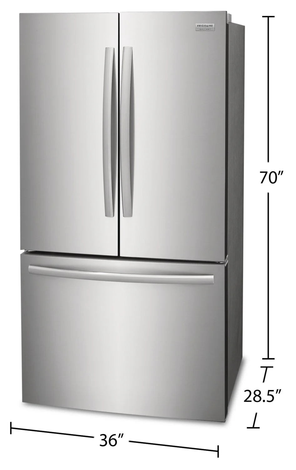 Réfrigérateur Frigidaire Gallery 36" 28,8 pi³ à portes françaises en acier inoxydable anti-traces de doigts GRFN2853AF