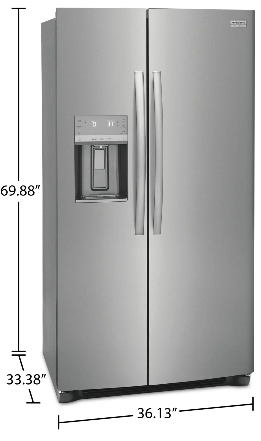 Réfrigérateur Frigidaire Gallery 36" 25,6 pi³ Side-by-Side Inox Smudge-Proof GRSS2652AF