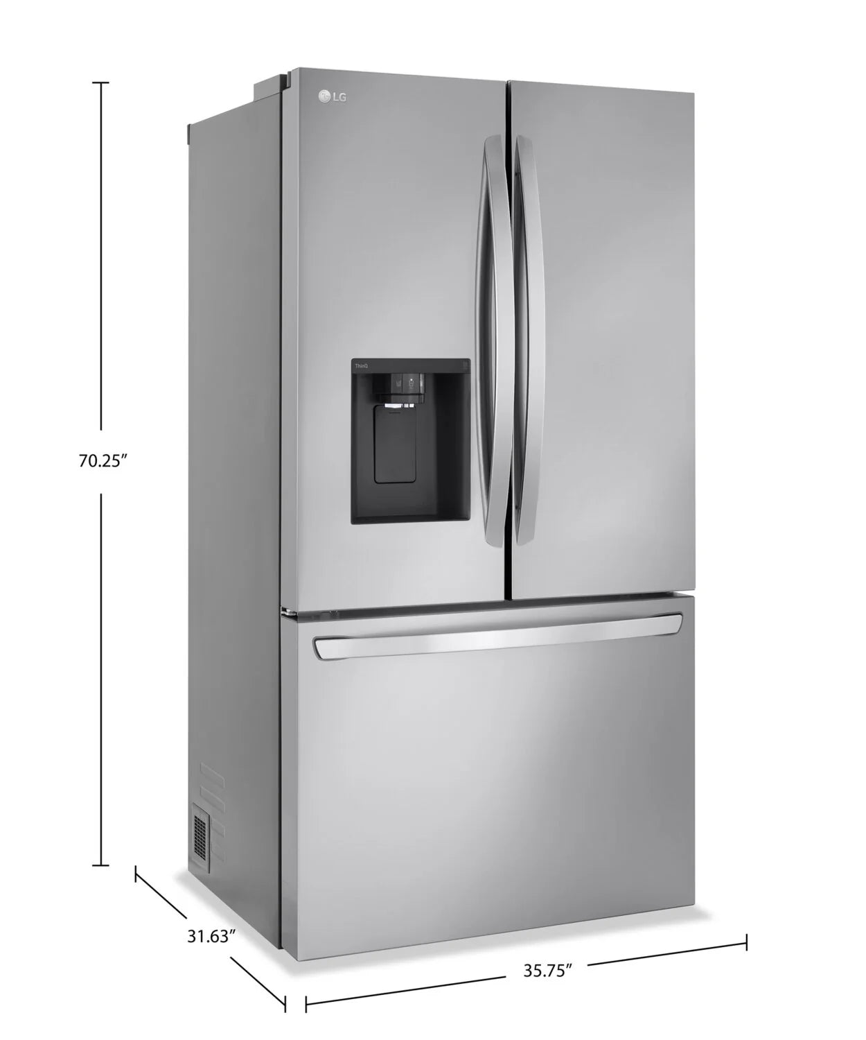 LG 26 cu. ft. Counter Depth 36" French Door Refrigerator with Dual Ice Maker