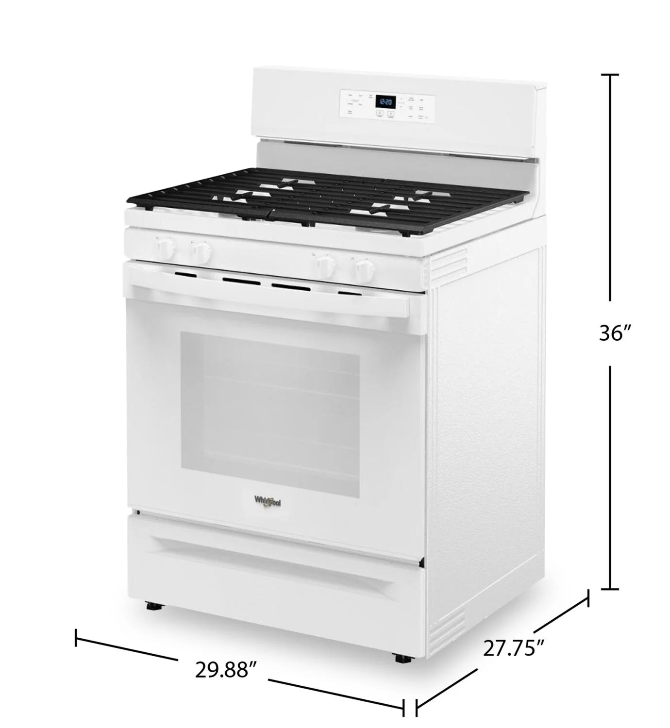 Cuisinière Whirlpool 30" 5,3 pi³ Gaz Blanche SpeedHeat