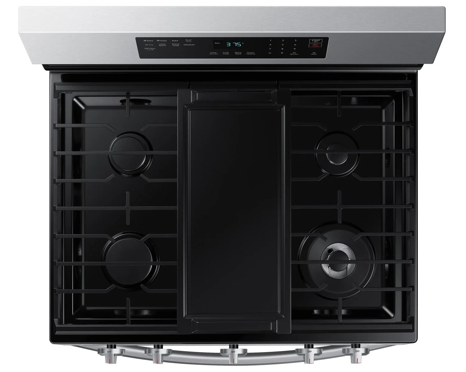 Cuisinière intelligente au gaz Samsung 30 po, 6 pi³, Wi-Fi, friture à air, acier inoxydable, NX60A6511SS