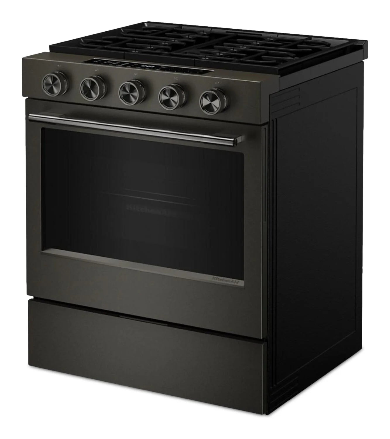 Cuisinière KitchenAid 30" 5 pi³ Gaz Minerai Noir Intelligent