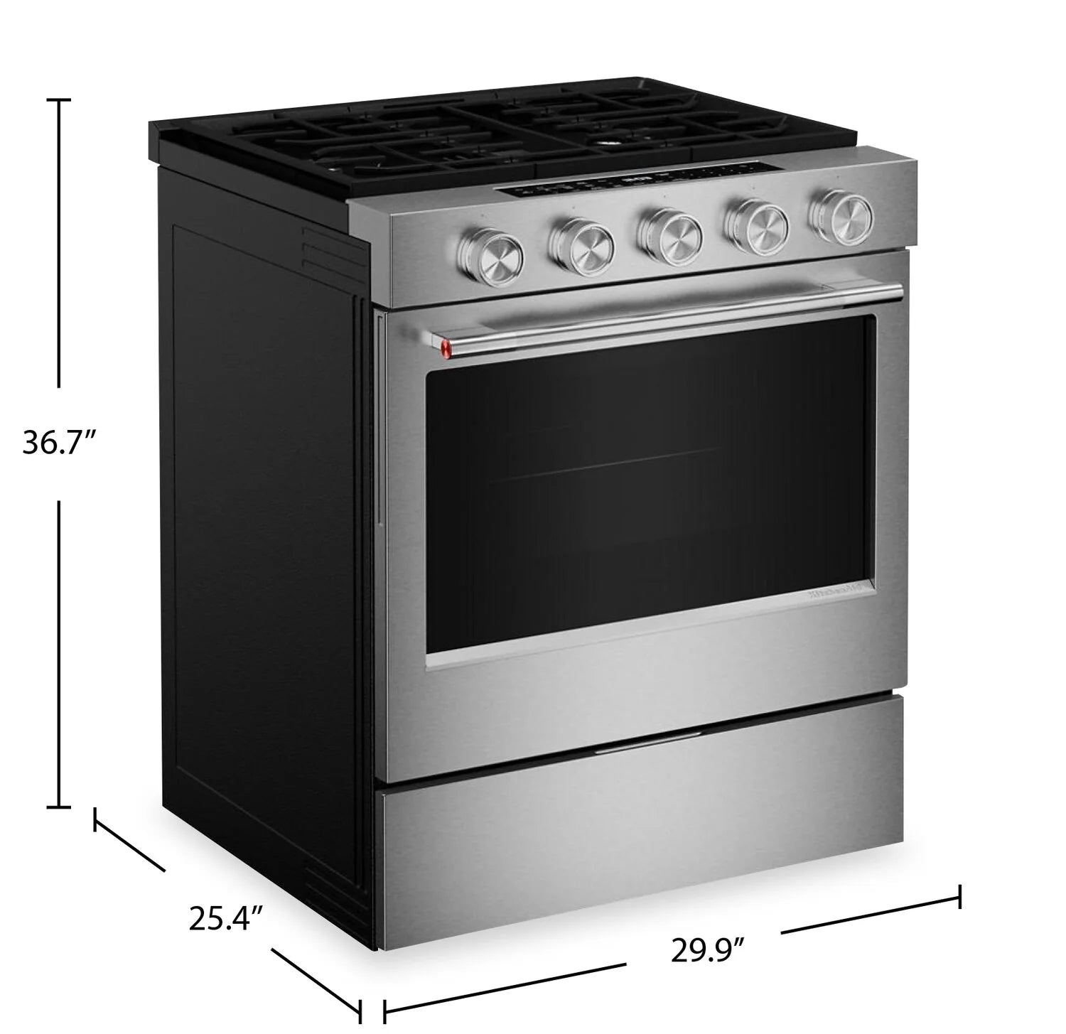 Cuisinière encastrable au gaz KitchenAid, 5 pi³, acier inoxydable KSGS330SPS