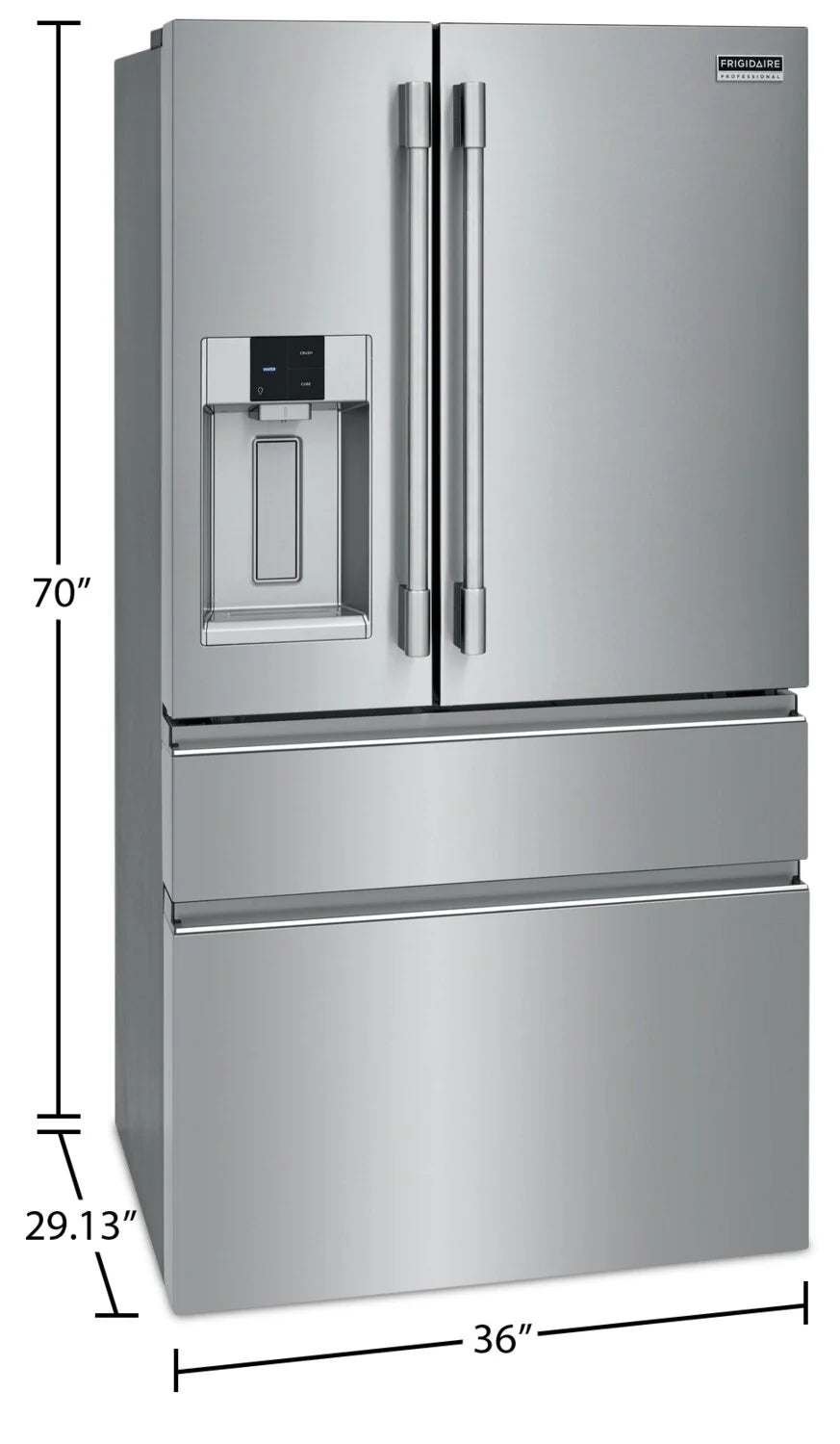 Réfrigérateur Frigidaire Professional 36" 21,8 pi³ 4 Portes Françaises Inox PRMC2285AF