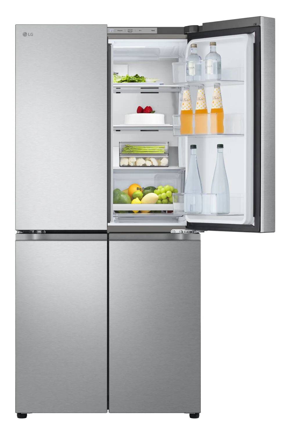 LG 19 cu. ft. 33-inch Counter Depth 4-Door French Door Refrigerator in Stainless Steel