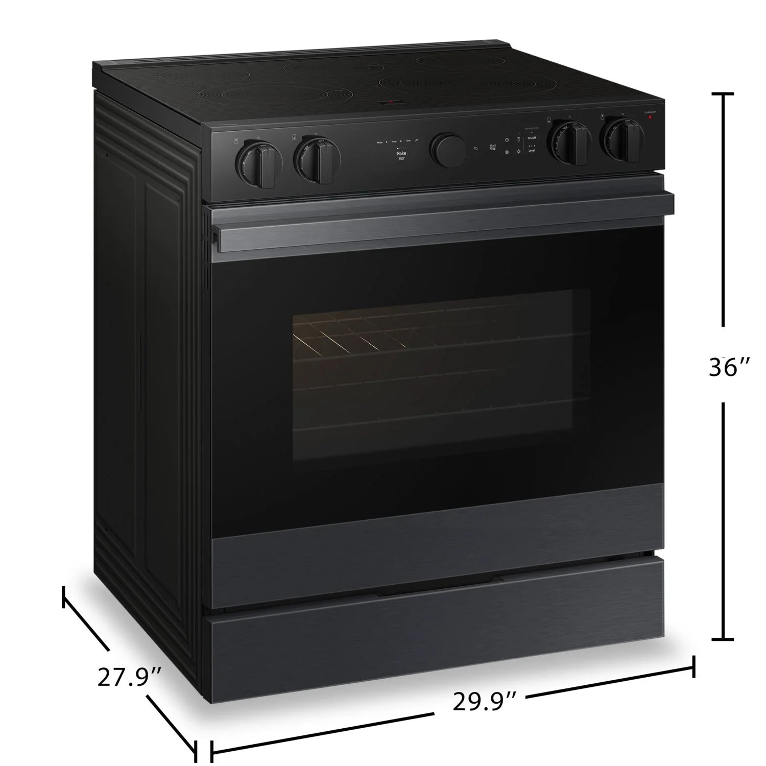 Cuisinière encastrable Samsung Bespoke de 30 po, 6,3 pi³, noir mat