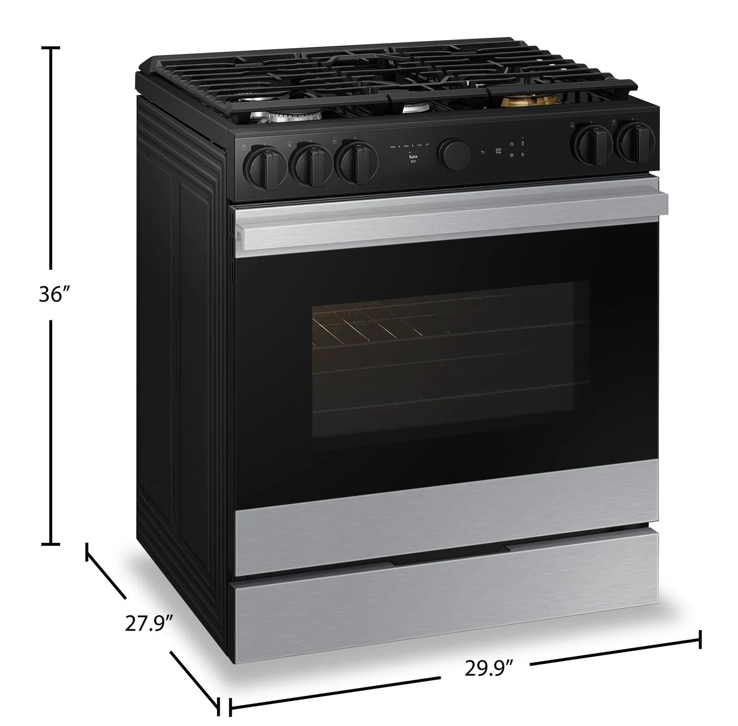 Cuisinière à gaz Samsung Bespoke 6 pi³ avec Air Sous Vide NSG6DG8500