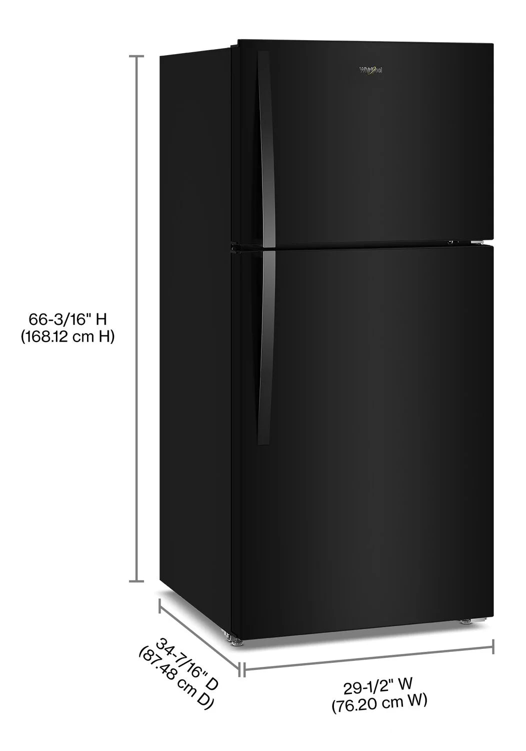Whirlpool 19.3 cu. ft. Refrigerator Black 30 in. WRTX7419SB