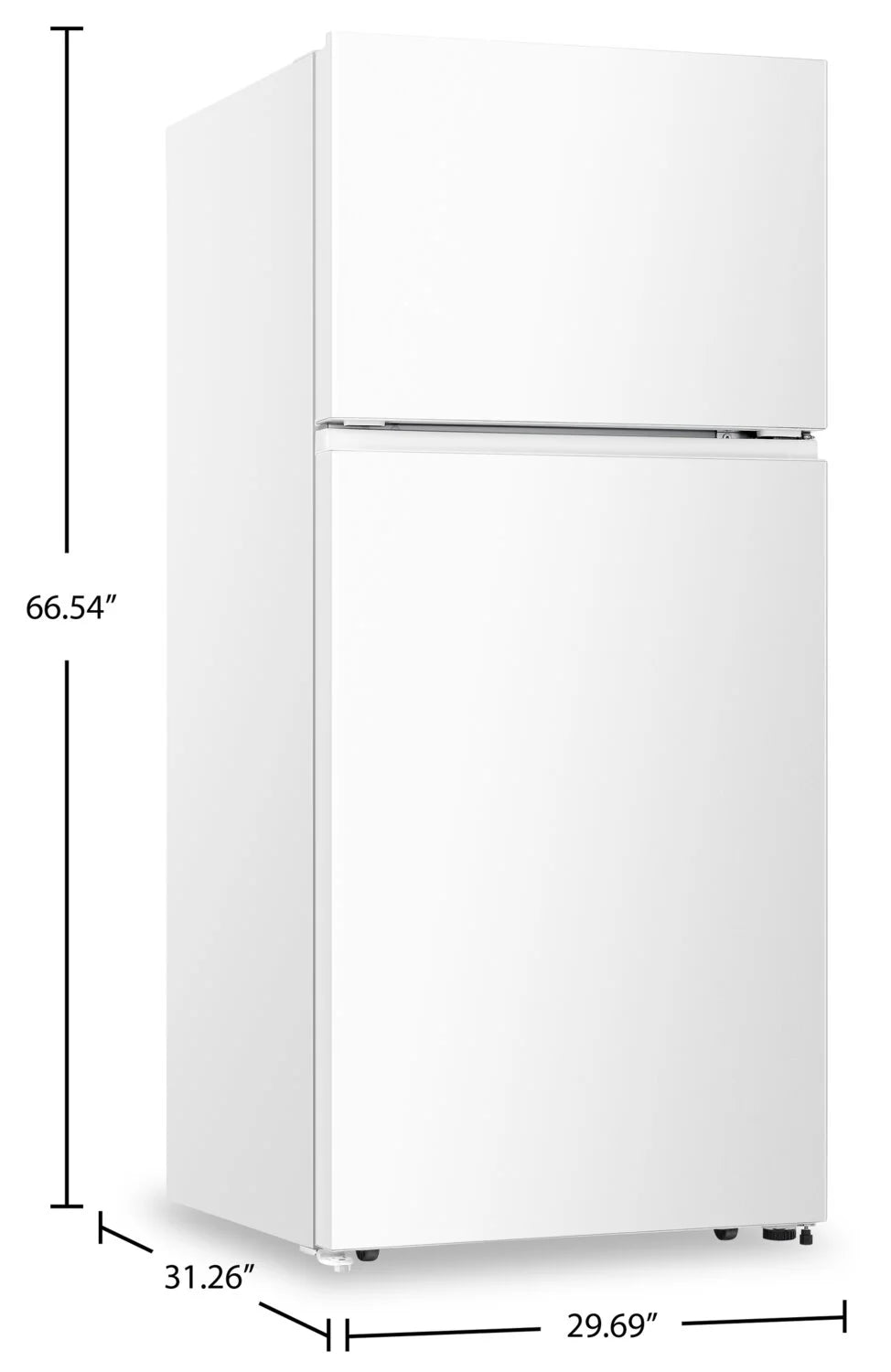 Réfrigérateur Hisense 30" 18 pi³ à Congélateur Supérieur Blanc sans Givre RT18A2FWD
