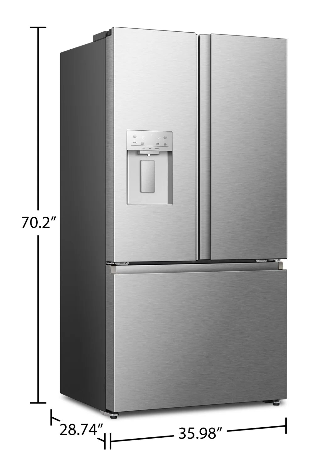 Réfrigérateur Hisense 22,4 pi³ French Door Inox 36"