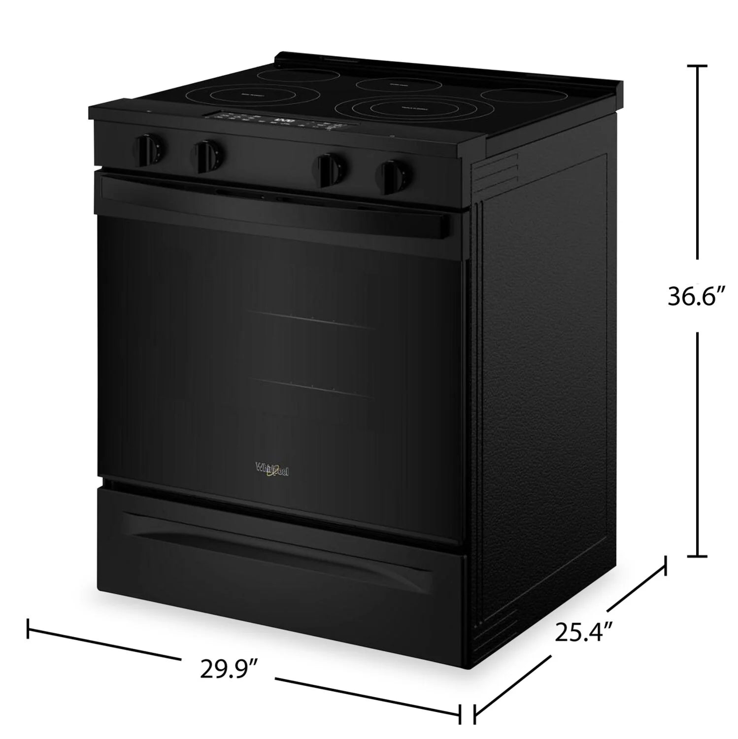 Cuisinière Whirlpool 5,3 pi³ Air Fry Noire YWSES5030SB