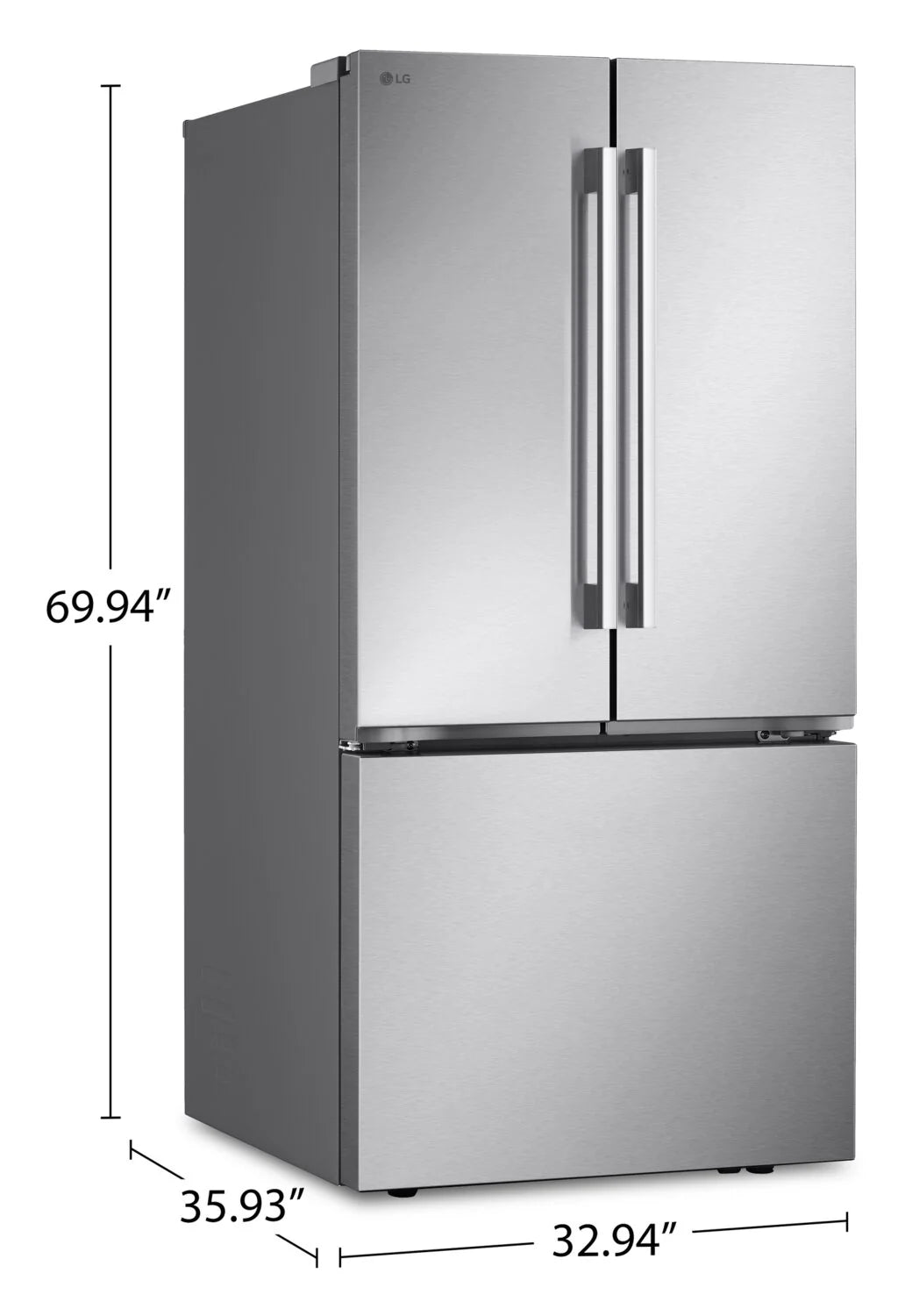 LG 25 cu. ft. French Door Refrigerator 33" Stainless Steel Wi-Fi