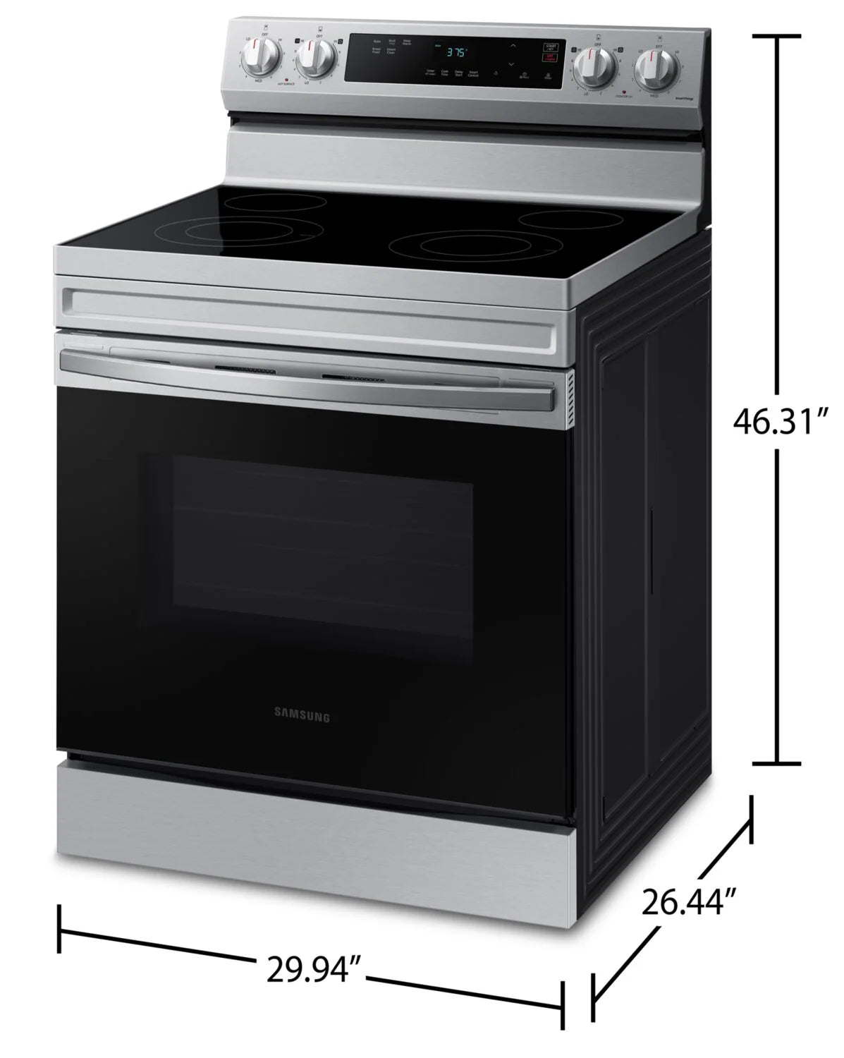 Cuisinière électrique intelligente Samsung de 6,3 pi³ NE63A6111SS