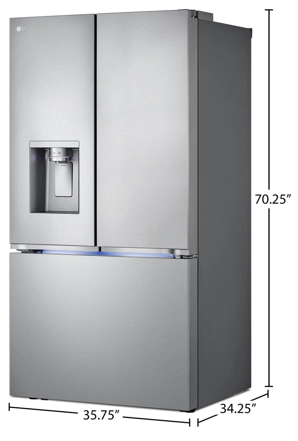 LG Réfrigérateur 31 pi³ Portes Françaises 36" 4 Types de Glaçons
