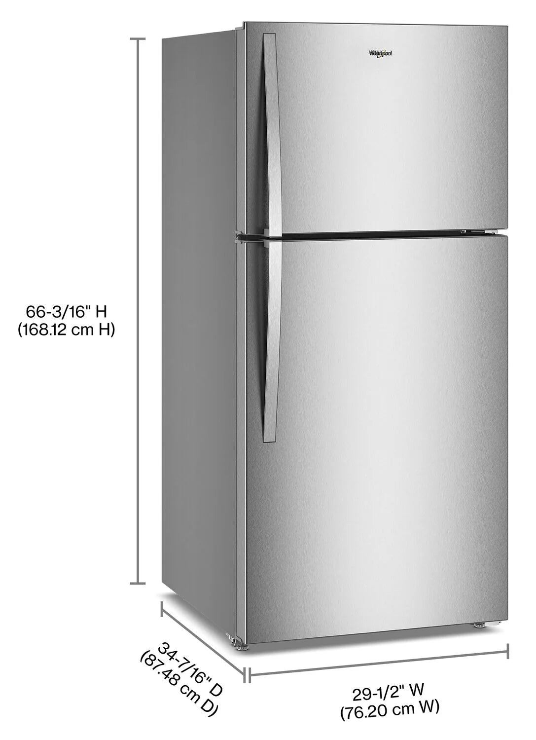 Whirlpool Réfrigérateur en acier inoxydable de 19,3 pi³ et 30 po WRTX7419SZ