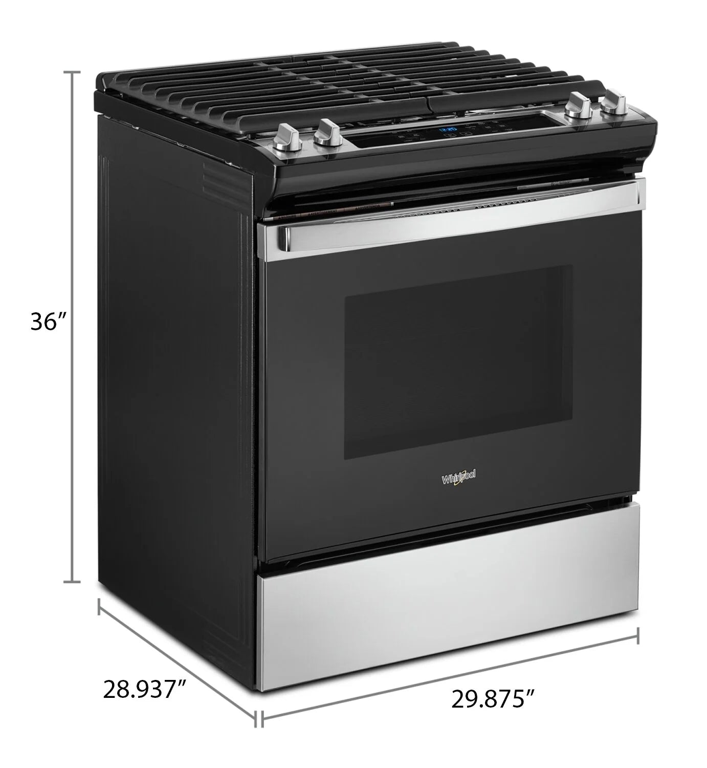 Cuisinière à gaz Whirlpool WEG515S0LS encastrable acier inoxydable 5 pi³