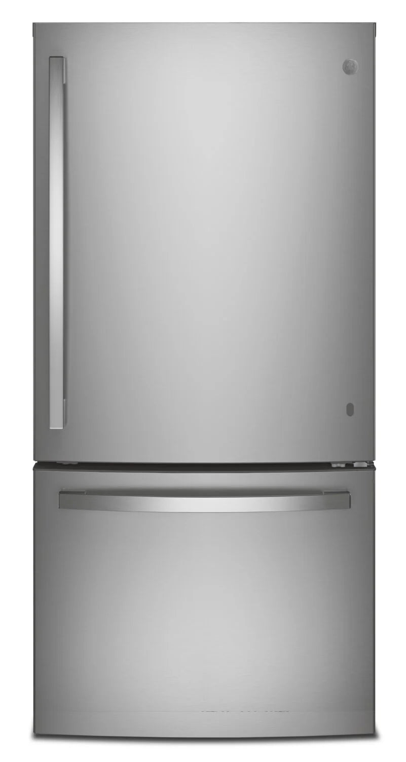 Réfrigérateur GE 24,9 pi³ Congélateur Bas 33" Inox sans Trace