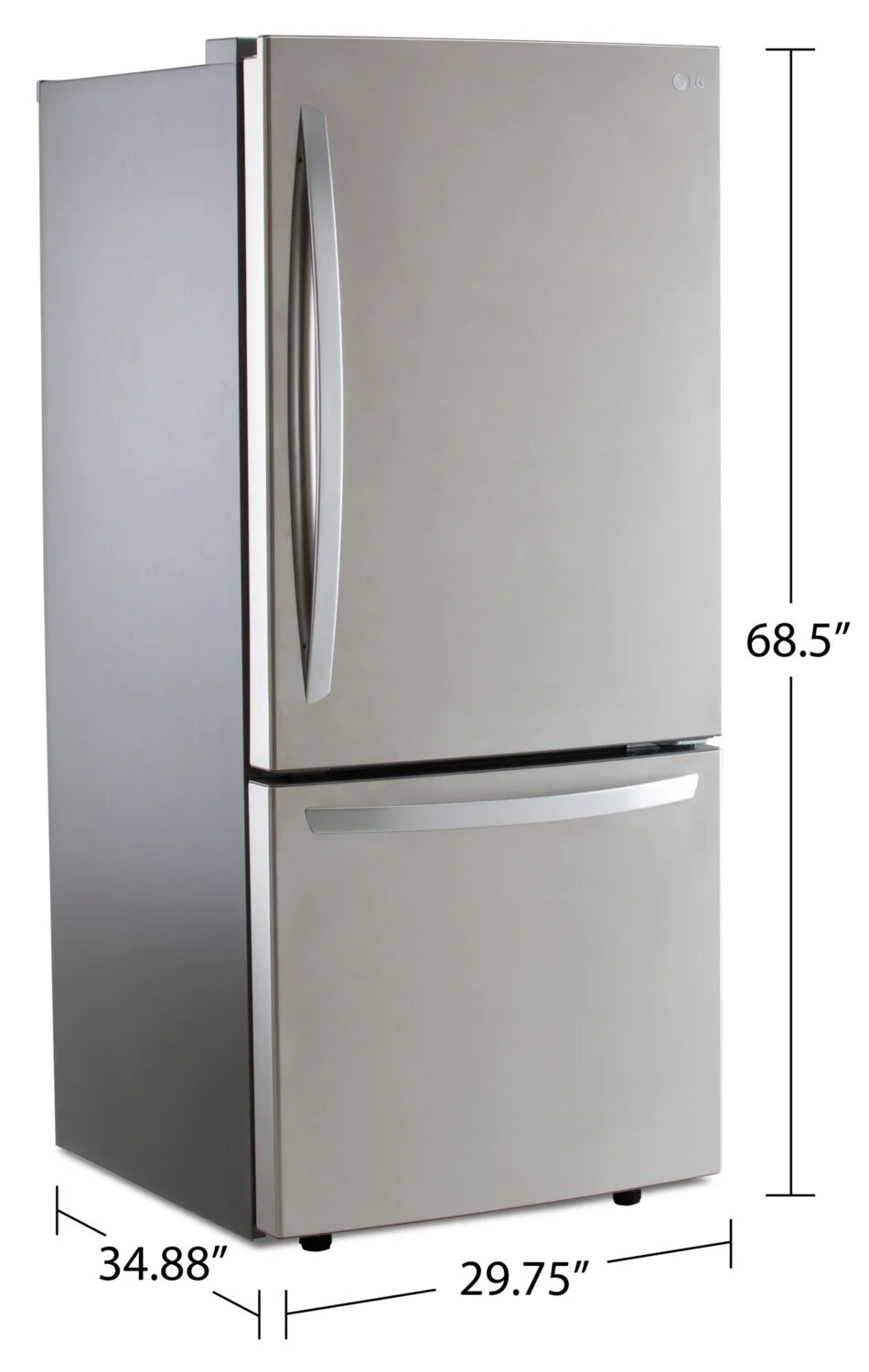 Réfrigérateur LG 22 pi³ Congélateur Bas 30" Inox Smudge-Proof