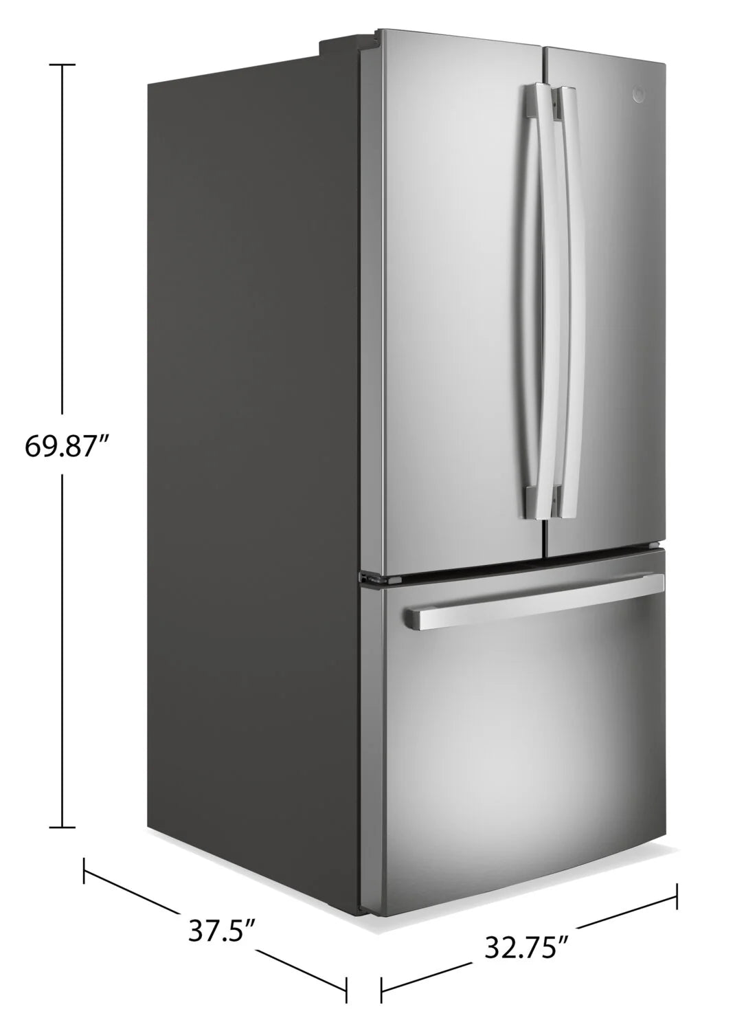 GE 24.7 cu. ft. French-Door Refrigerator Stainless Steel 33"