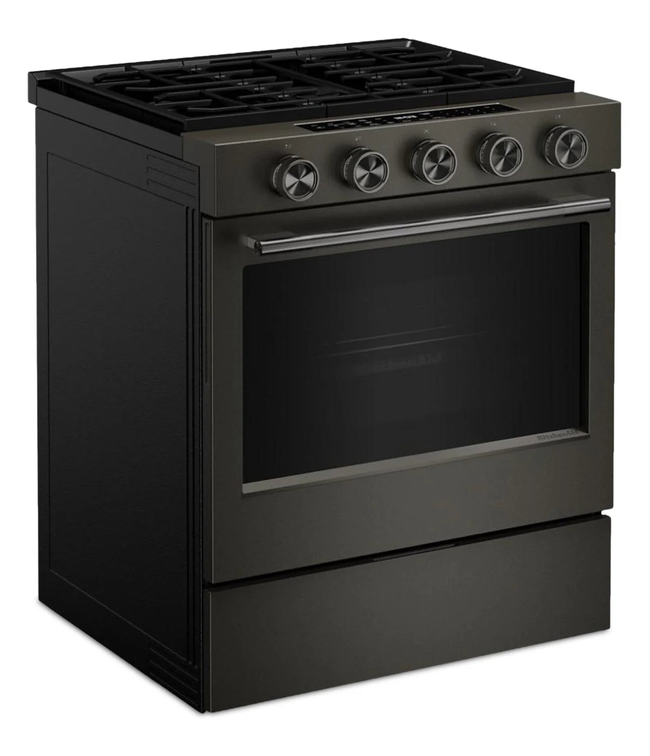Cuisinière KitchenAid 30" 5 pi³ Gaz Minerai Noir Intelligent