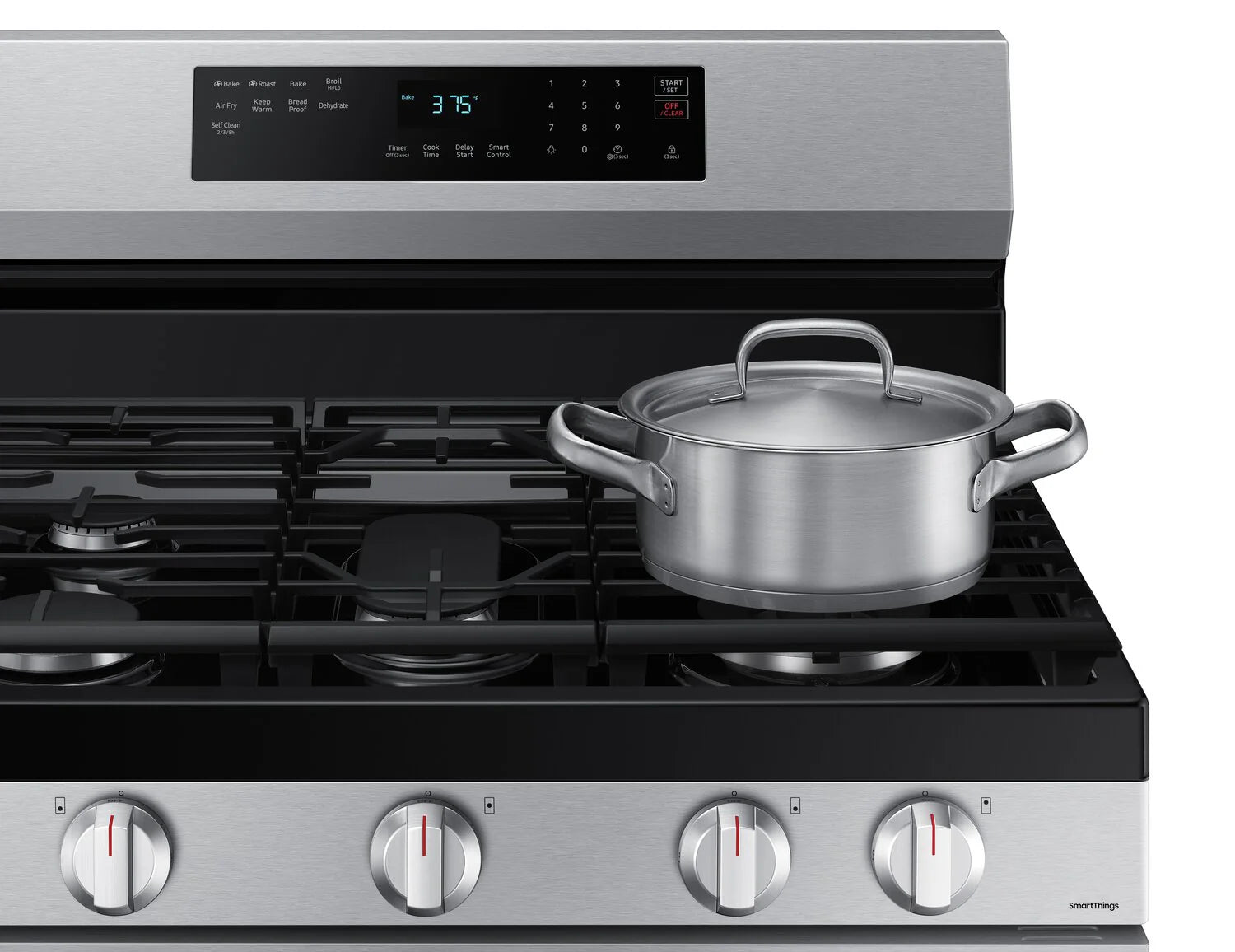 Cuisinière intelligente au gaz Samsung 30 po, 6 pi³, Wi-Fi, friture à air, acier inoxydable, NX60A6511SS