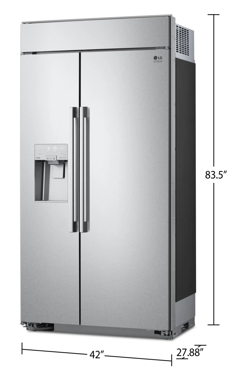 Réfrigérateur LG Studio 42" 25,6 pi³ Encastré Côte à Côte Inox Smudge-Proof SRSXB2622S