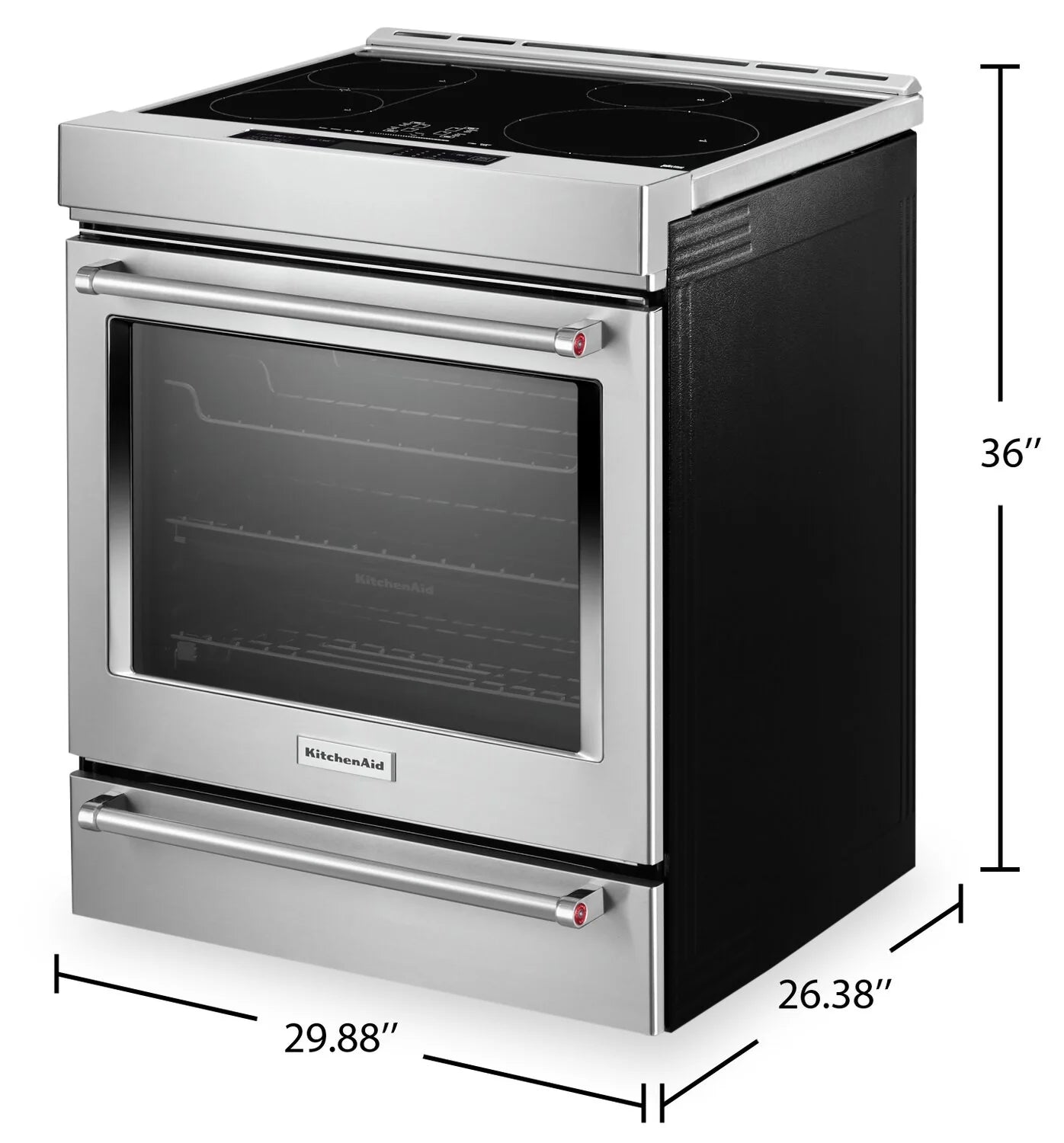 KitchenAid 30" 6.4 cu. ft. Induction Range with Air Fry Stainless Steel