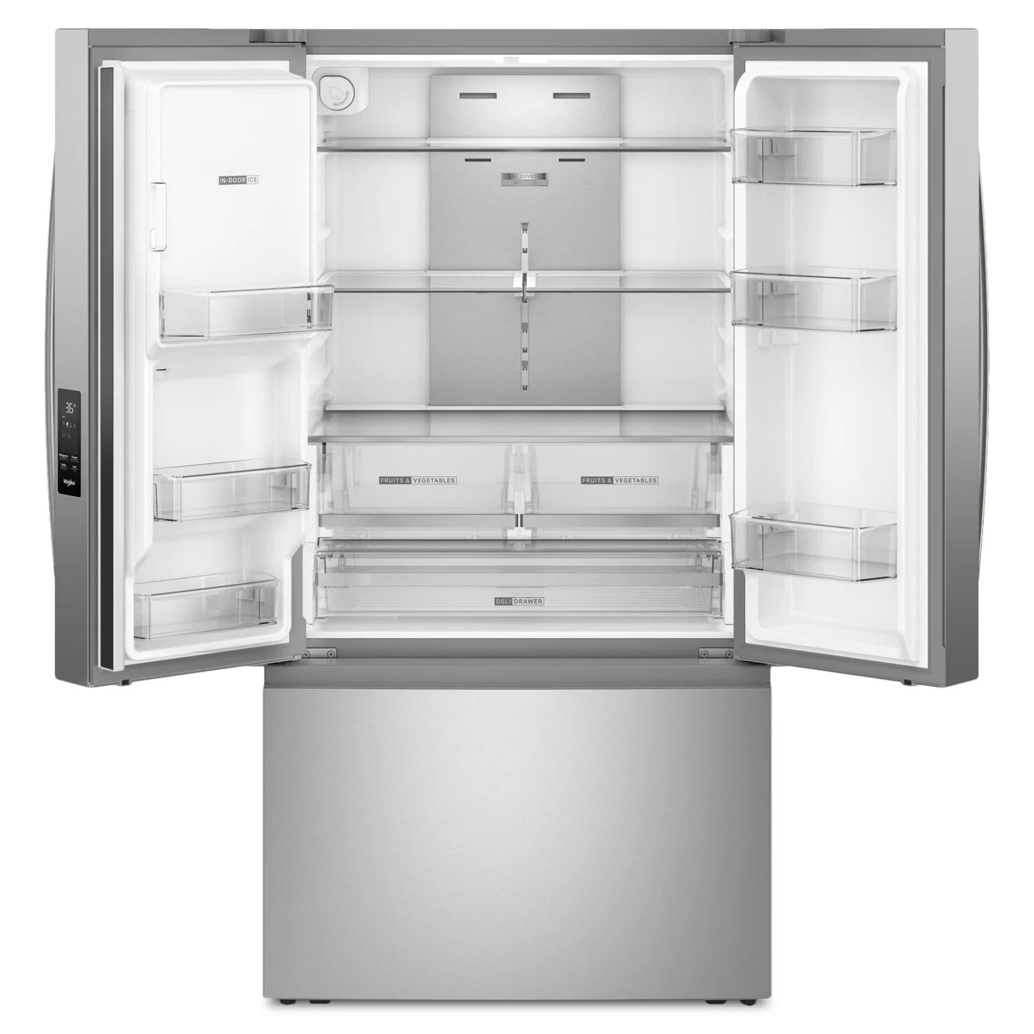 Réfrigérateur Whirlpool 36 po Portes Françaises 30 pi³ Inox