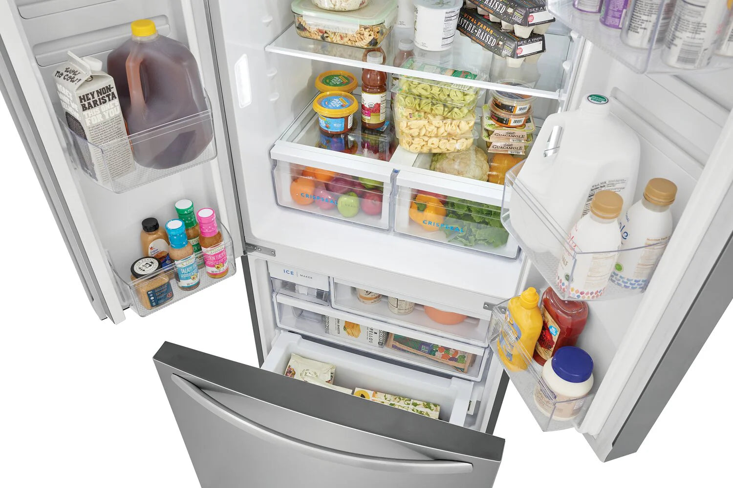 Réfrigérateur Frigidaire 31" 17,6 pi³ Portes Françaises Profondeur Comptoir Acier Brossé FRFG1723AV