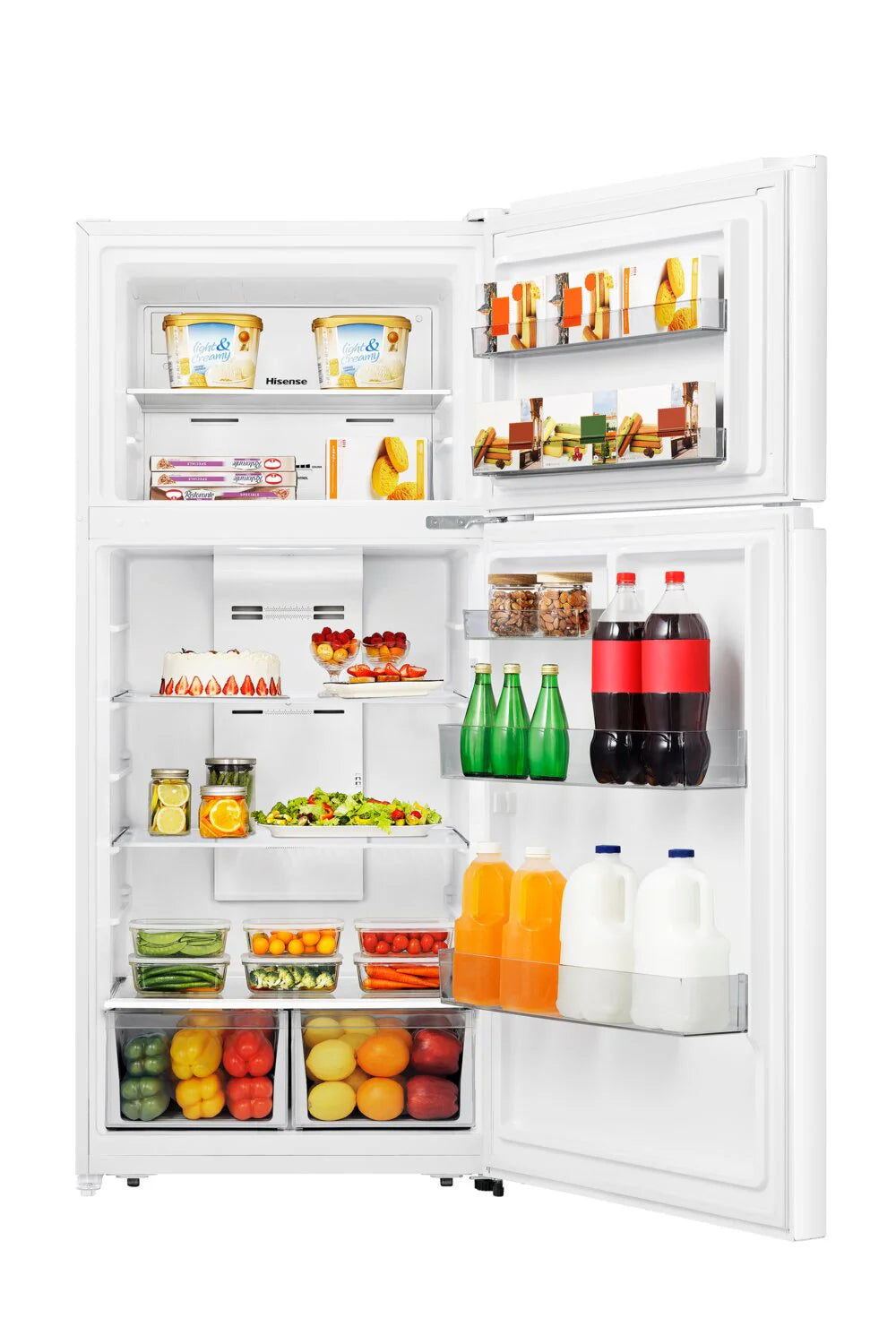 Réfrigérateur Hisense 30" 18 pi³ à Congélateur Supérieur Blanc sans Givre RT18A2FWD