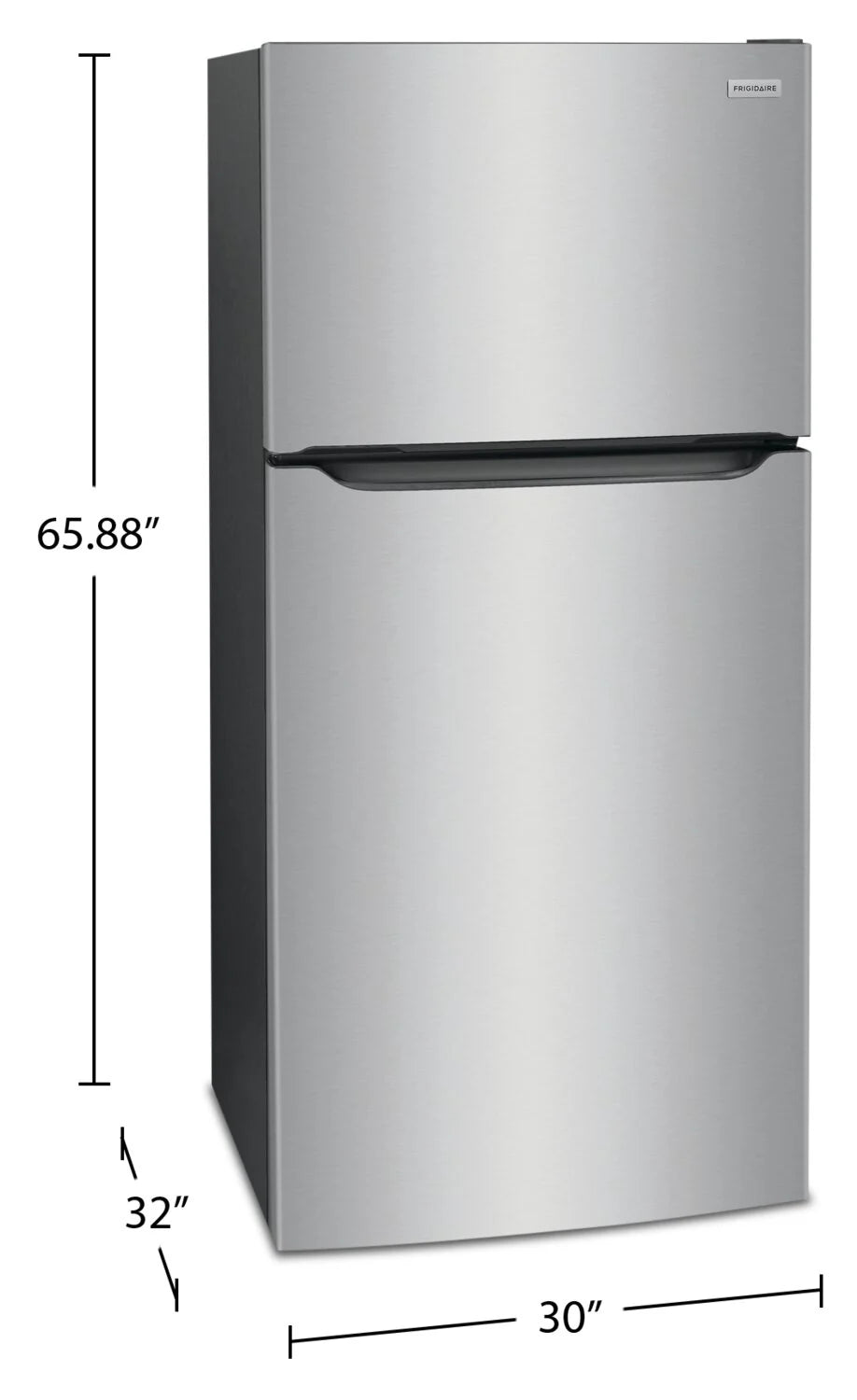 Réfrigérateur Frigidaire 20 pi³ Congélateur Haut 30" Inox