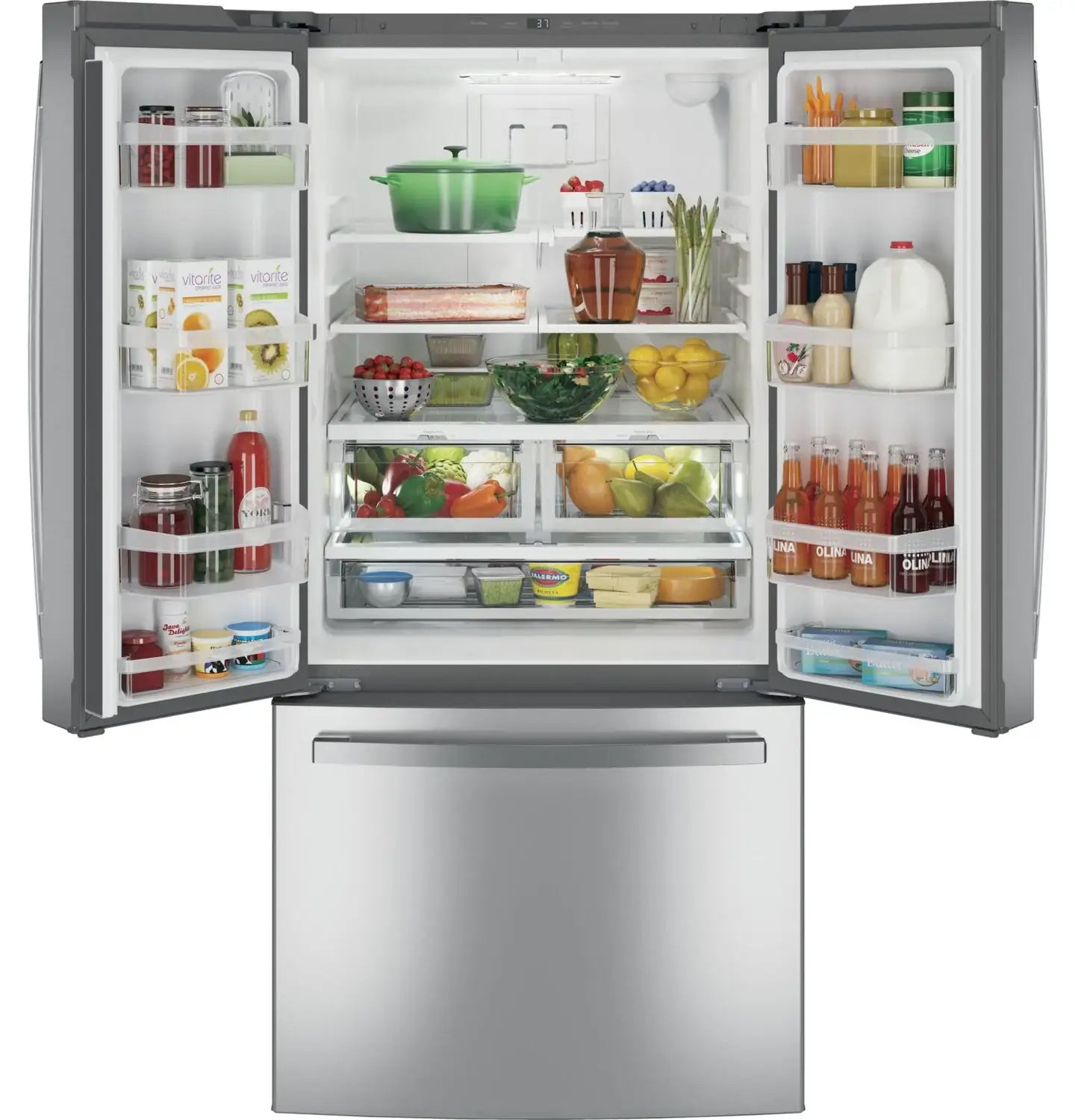 GE 24.7 cu. ft. French-Door Refrigerator Stainless Steel 33"